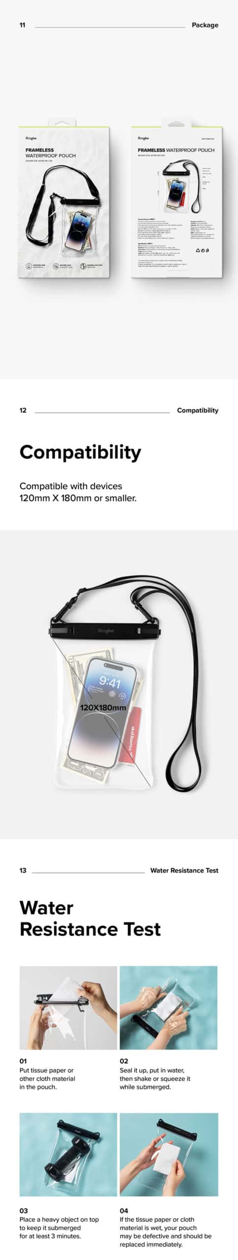 RINGKE FRAMELESS WATERPROOF POUCH