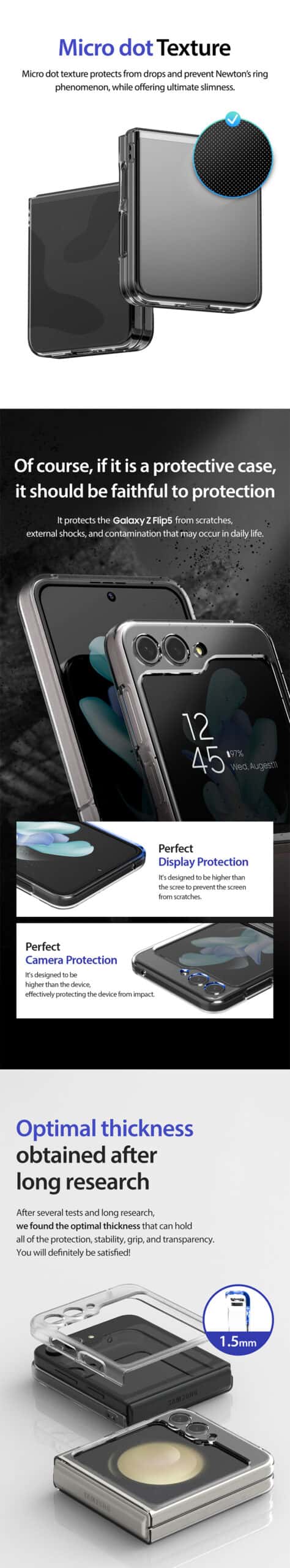 ARAREE NUKIN SERIES Samsung Galaxy Z Flip 5 Simple Slim Transparent Protective Case