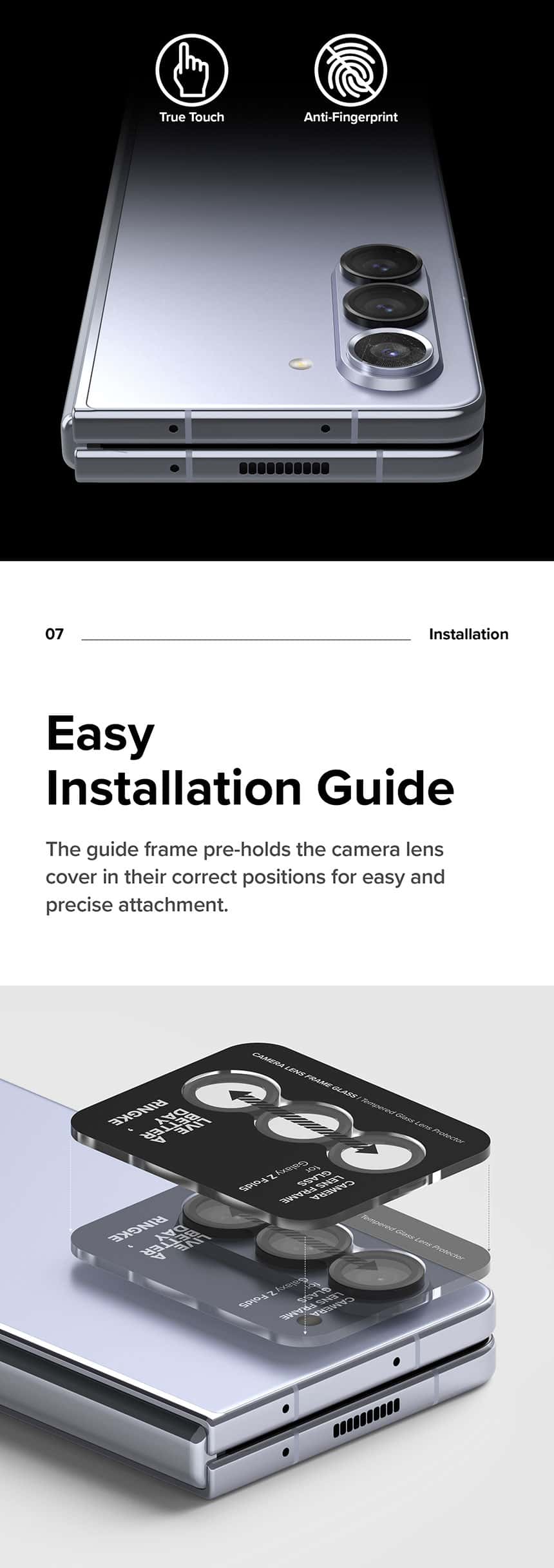 RINGKE CAMERA LENS FRAME GLASS Designed For Samsung Galaxy Z Fold 5 Camera Lens Protector