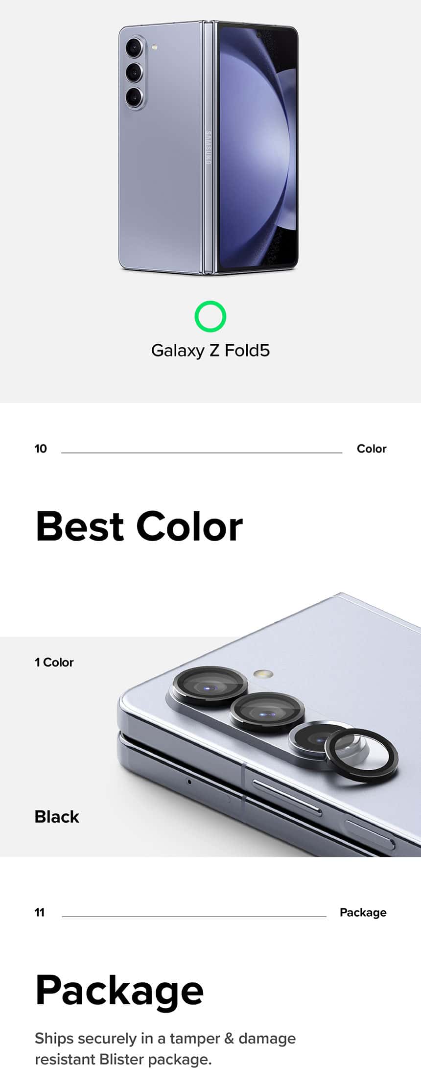 RINGKE CAMERA LENS FRAME GLASS Designed For Samsung Galaxy Z Fold 5 Camera Lens Protector