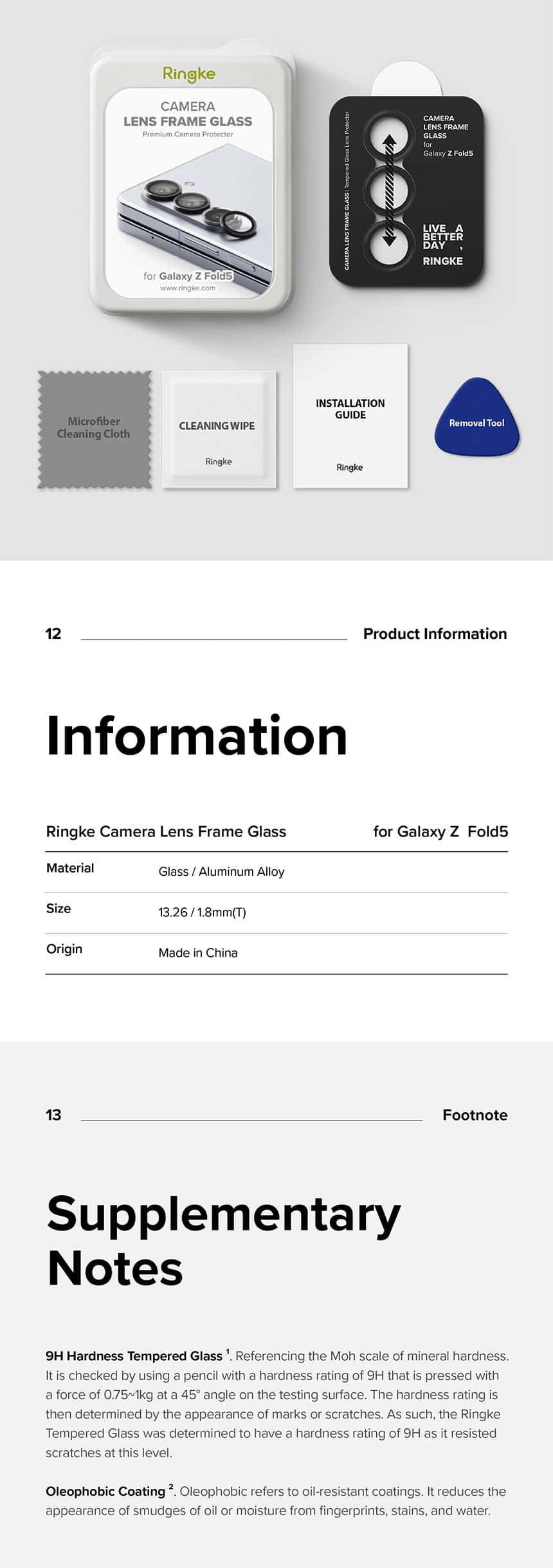 RINGKE CAMERA LENS FRAME GLASS Designed For Samsung Galaxy Z Fold 5 Camera Lens Protector