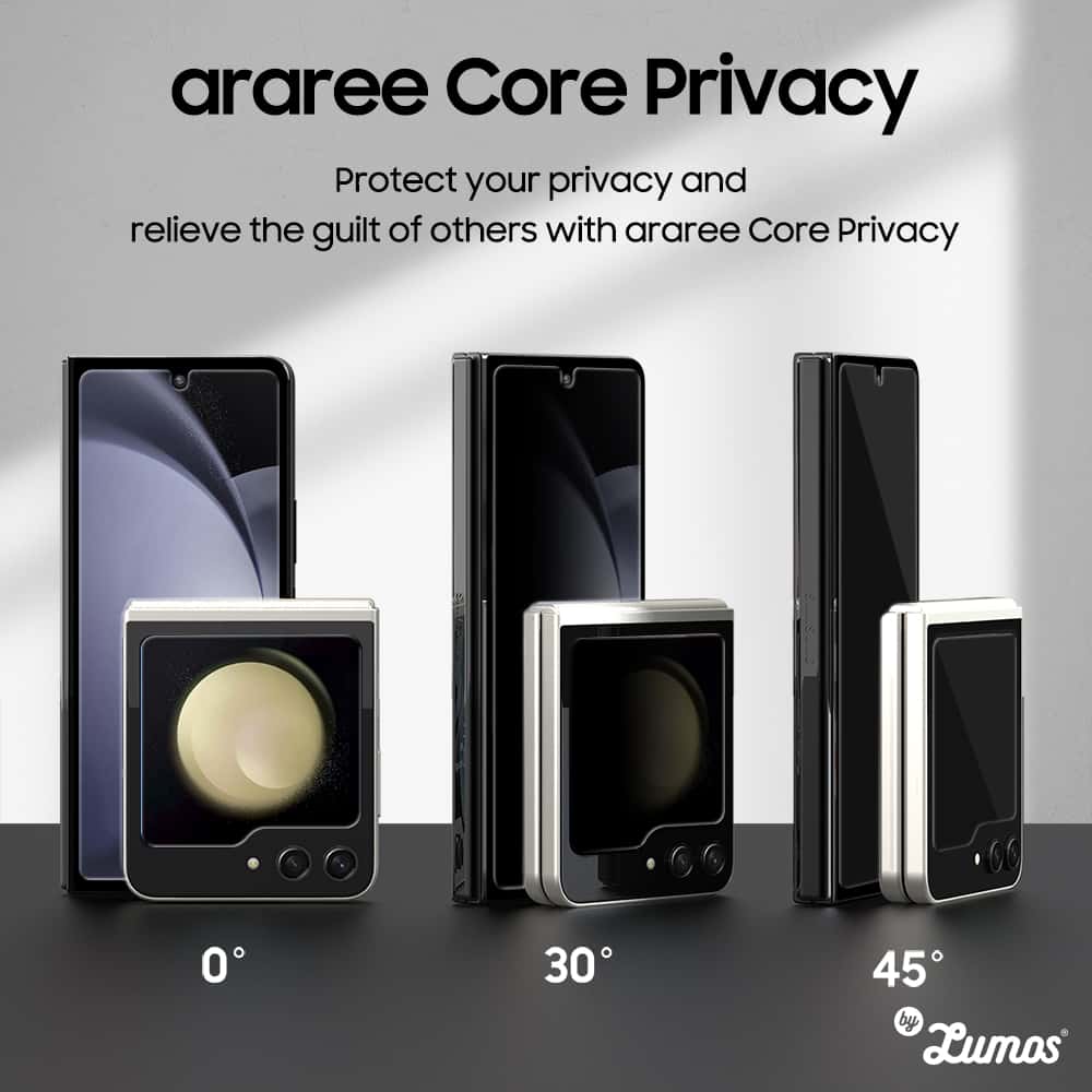 Araree Sub Core Privacy Premium Tempered Glass For Samsung Galaxy Z Fold 5 & Z Flip 5 Screen Protector Anti Scratches