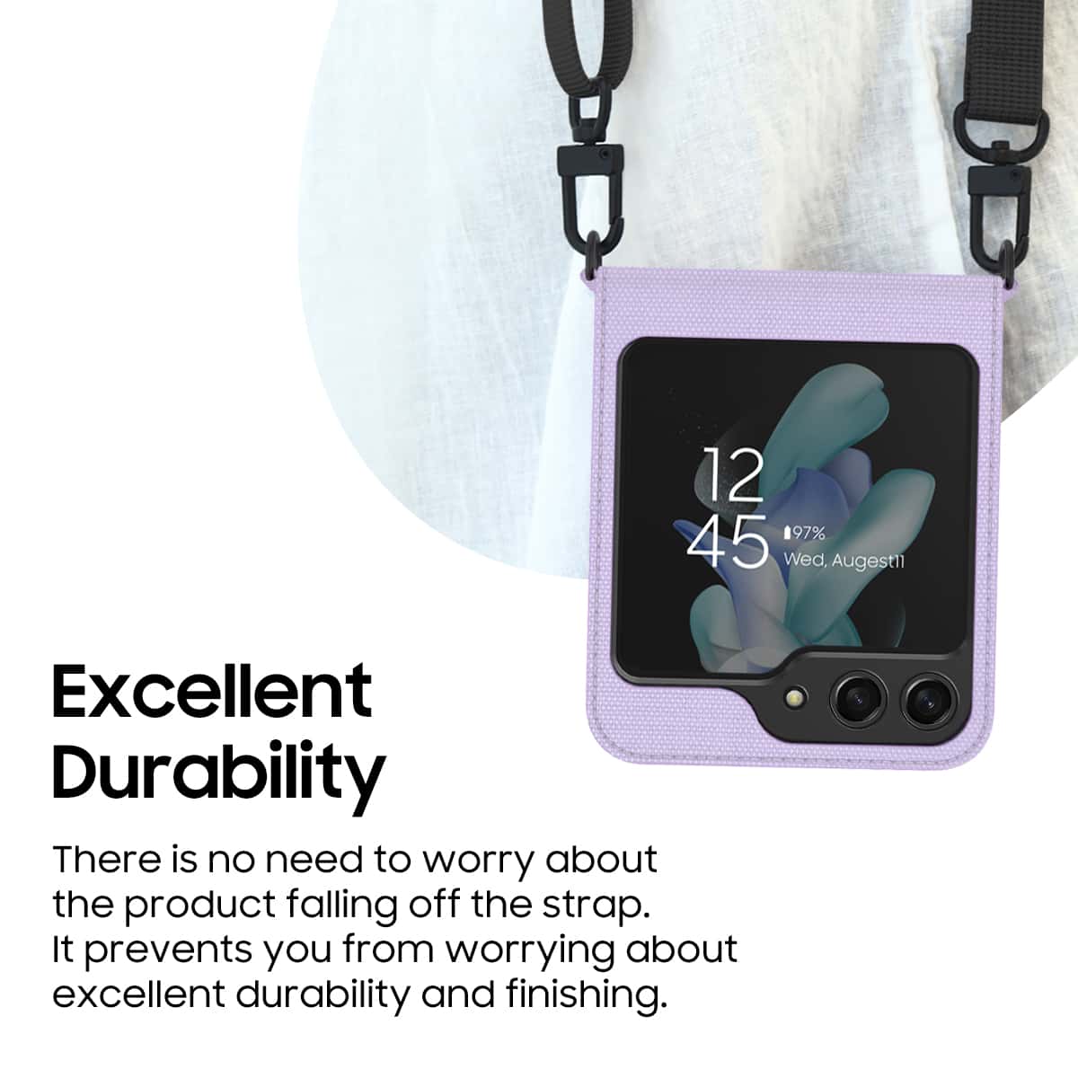 ARAREE CANVAS DIARY SERIES Samsung Galaxy Z Flip 5 Waist Strap Full Cover Protective Case