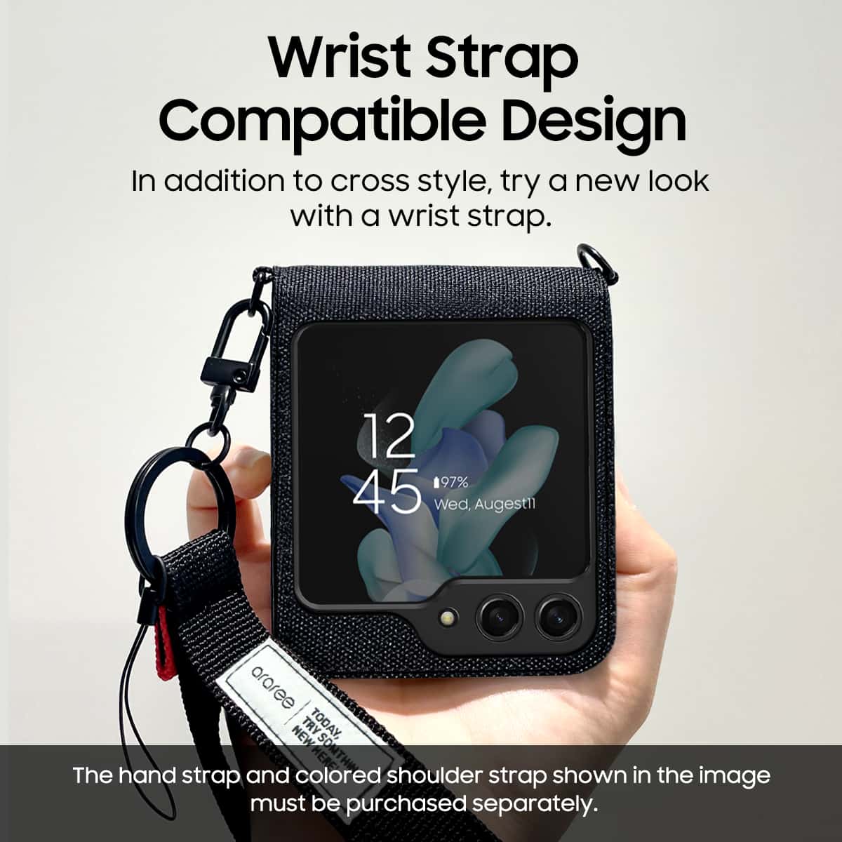 ARAREE CANVAS DIARY SERIES Samsung Galaxy Z Flip 5 Waist Strap Full Cover Protective Case