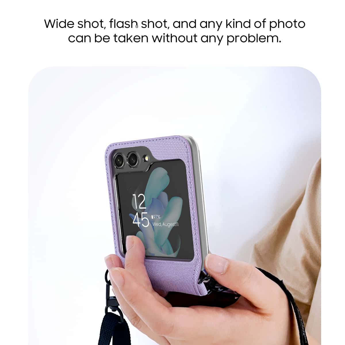 ARAREE CANVAS DIARY SERIES Samsung Galaxy Z Flip 5 Waist Strap Full Cover Protective Case
