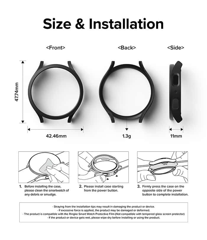 RINGKE SLIM CASE For Galaxy Watch 6 44mm & 40mm Hard Case