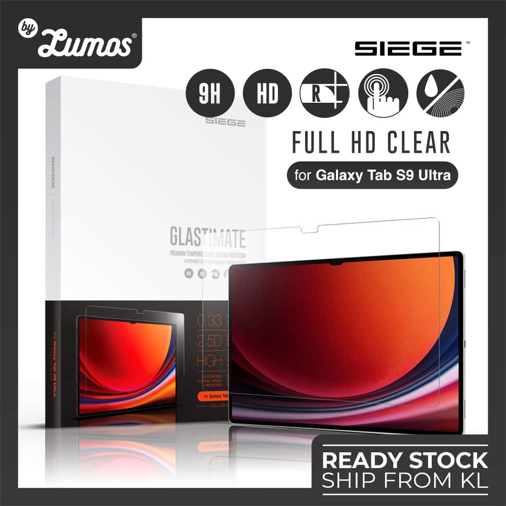 SIEGE GLASTIMATE FULL HD CLEAR FULL COVERAGE SCREEN PROTECTOR For Samsung Galaxy Tab S9 Ultra