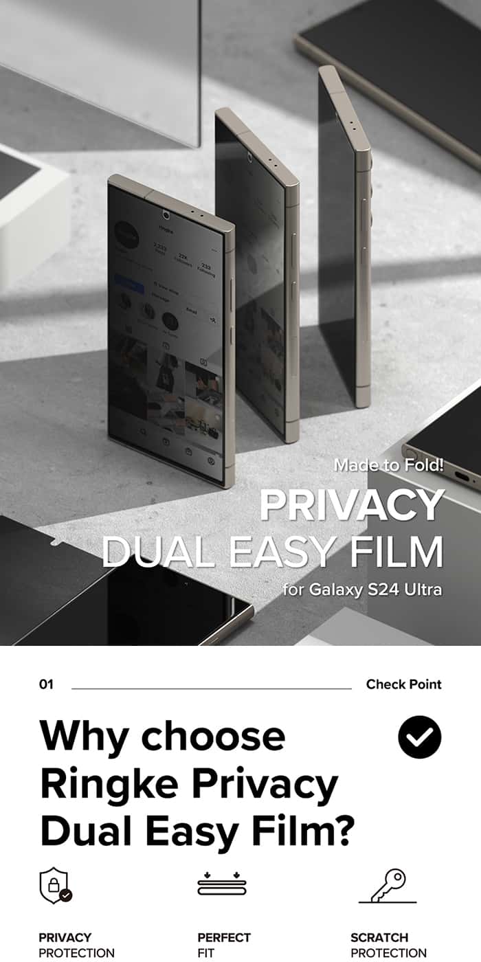 RINGKE PRIVACY DUAL EASY FILM Samsung Galaxy S24 Ultra Premium Screen Protector