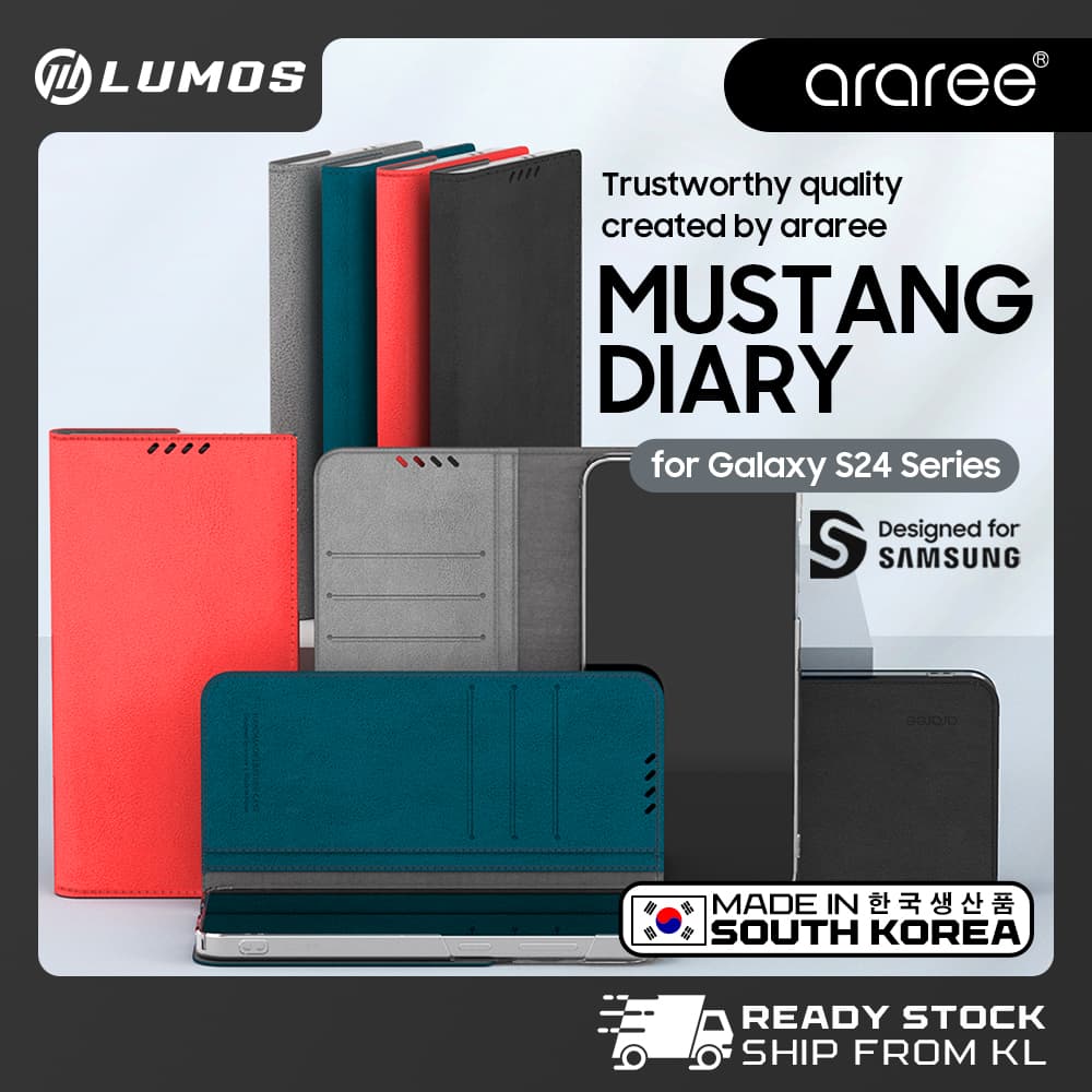 ARAREE SAMSUNG GALAXY S24 SERIES Hand Made Premium Mustang Diary Flip Case Casing