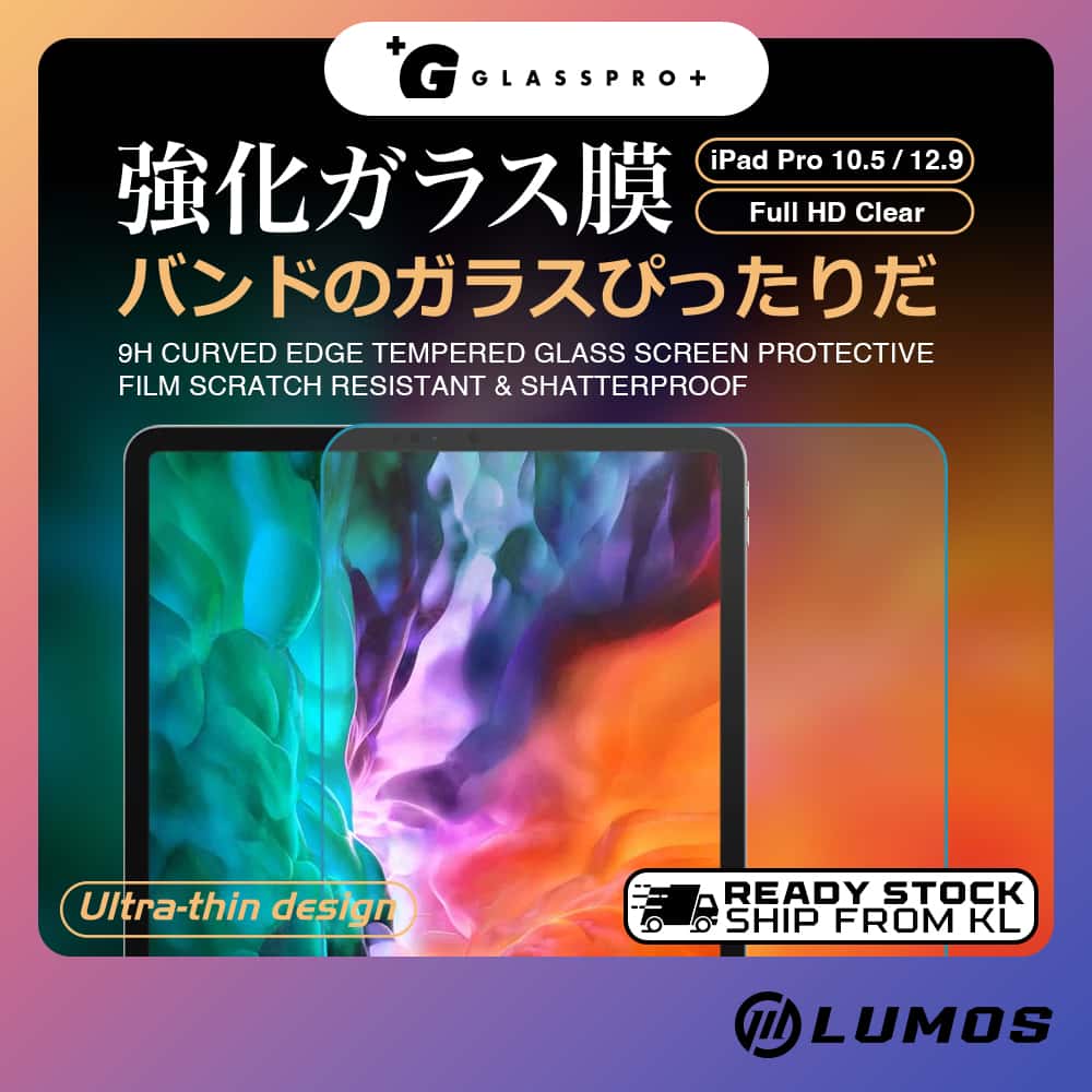 GLASSPRO+ IPAD PRO 10.5 / IPAD PRO 12.9 (2017) / IPAD PRO 12.9 (2020) SERIES (FULL HD CLEAR) Tempered Glass Screen Protector