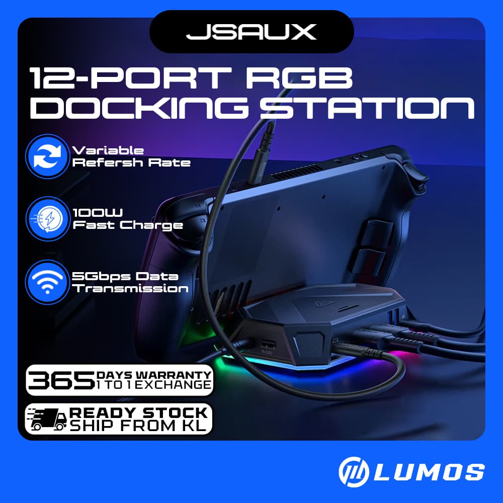 JSAUX HB1201 Black 12-Port RGB Docking Station