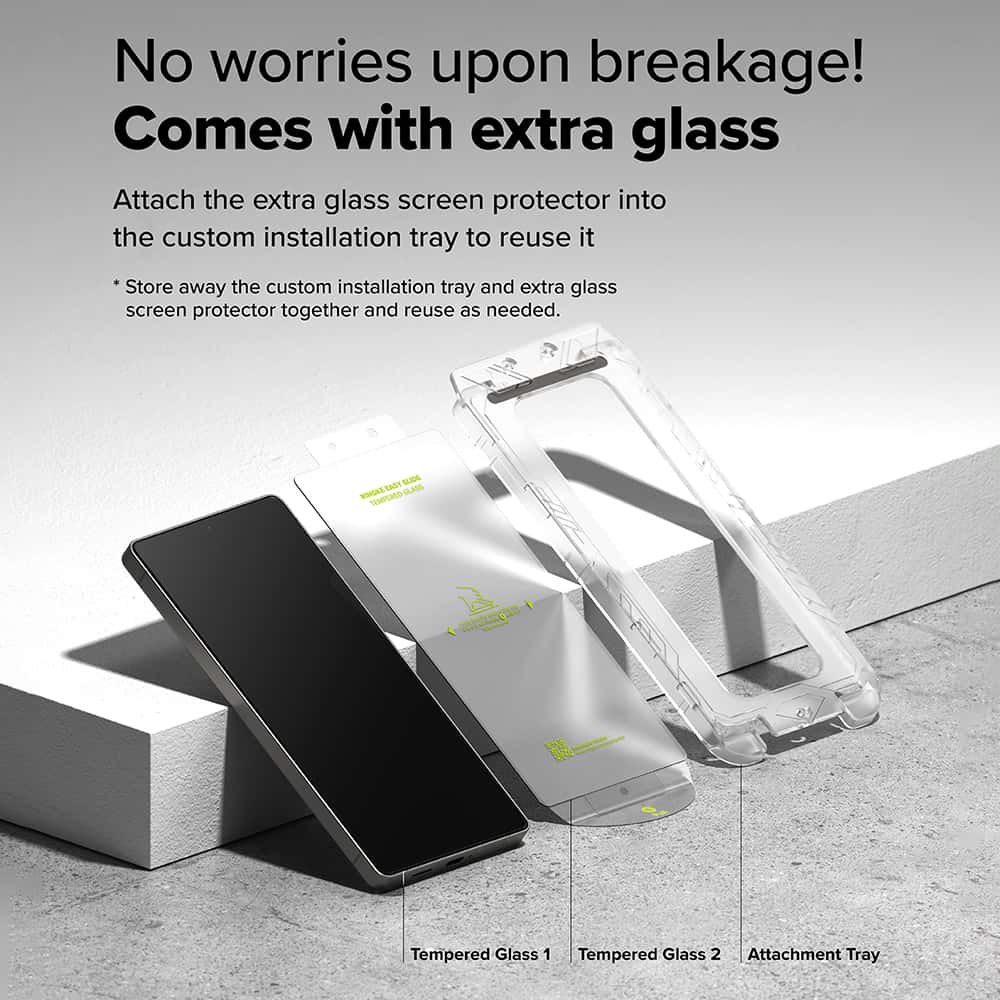 Ringke Easy Slide HD+ Clear Tempered Glass 【2 pack】 for Samsung Galaxy S25/ S25 Plus/ S25 Ultra