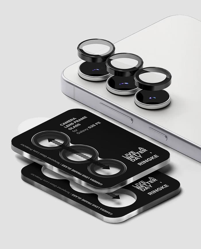 Ringke Camera Lens Frame Glass【2Pcs】for Samsung Galaxy S25 FE Camera Lens Tempered Glass Camera Protector