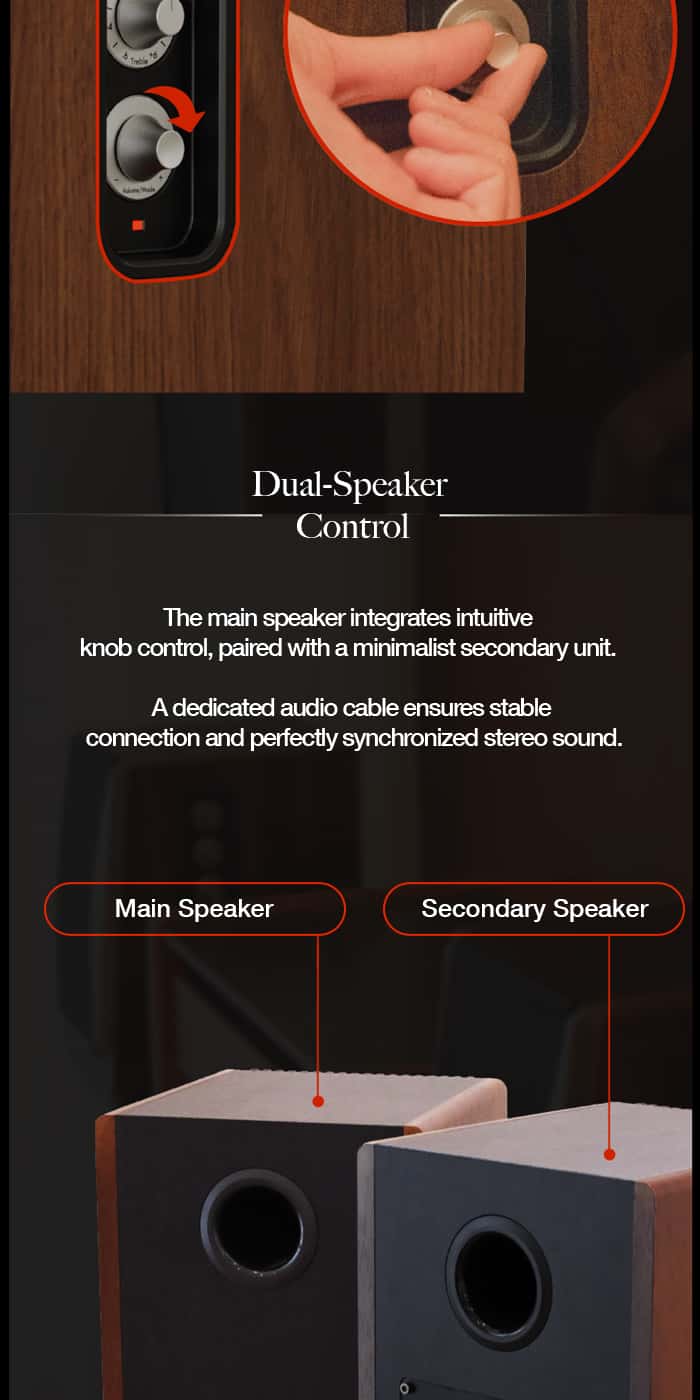 SYITREN PADEL II Retro HiFi Bluetooth Wireless Desktop Speaker