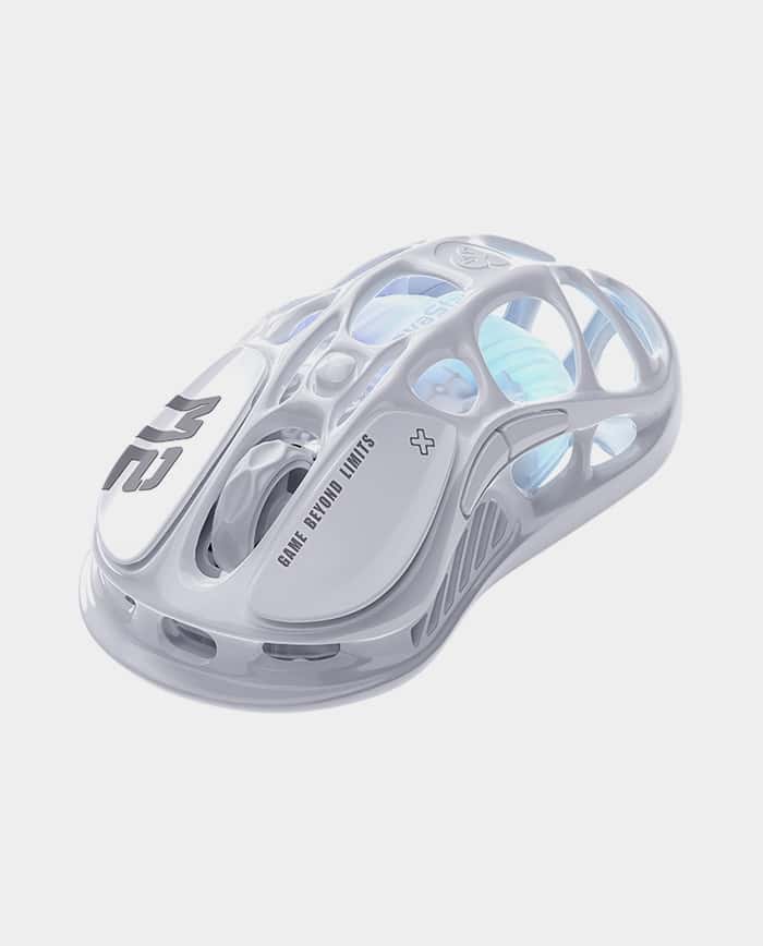 GravaStar Mercury M2 Opaline White Wireless Gaming Mouse PAW3395 5 Light Modes Ultra Sensitive
