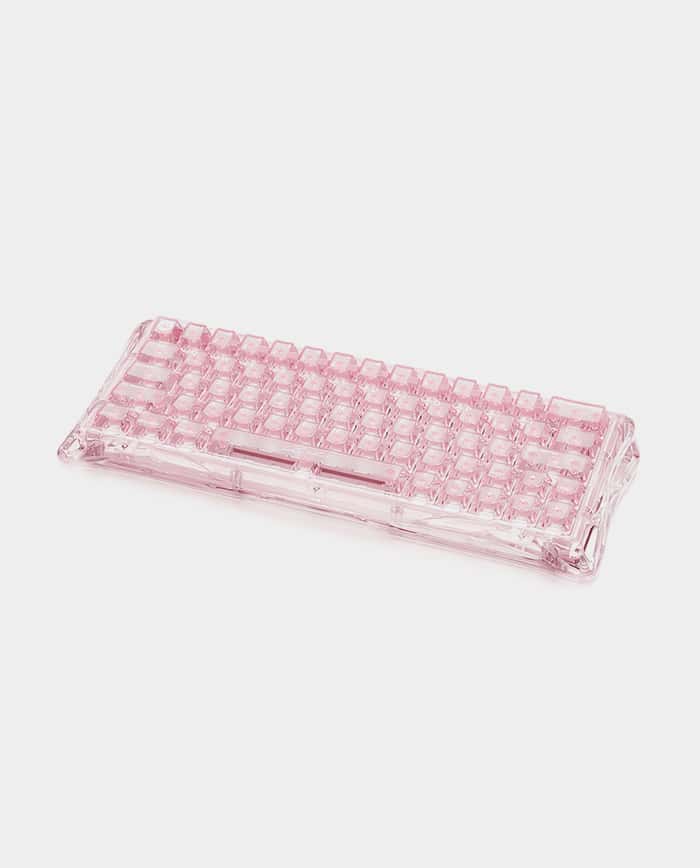 Gravastar Mercury V60 Crystal Rose 60% Mechanical Gaming Keyboard RGB Wired Compact Pink Transparent Design
