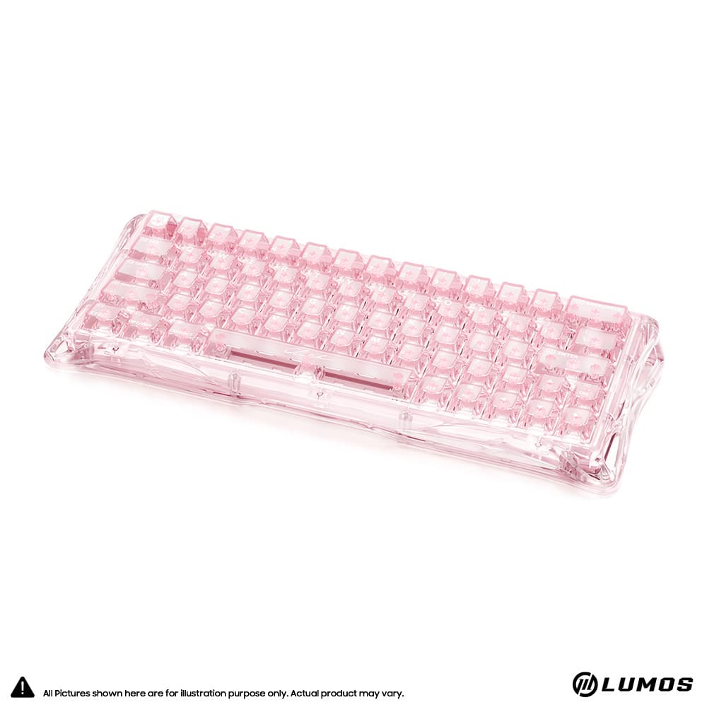 Gravastar Mercury V60 Crystal Rose 60% Mechanical Gaming Keyboard RGB Wired Compact Pink Transparent Design – Crystal Rose