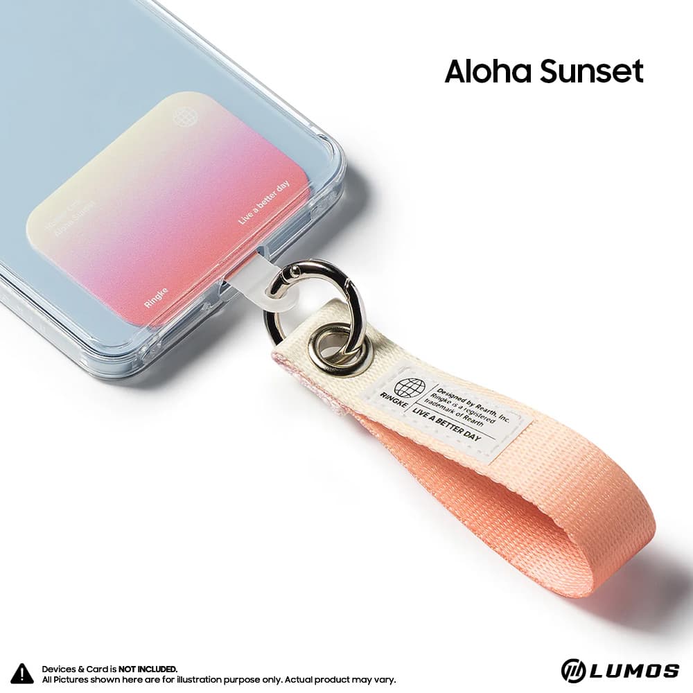 Ringke HOLDER LINK & Eyelet Keyring Strap with Smart Device phone holder and finger strap combo – Aloha Sunset