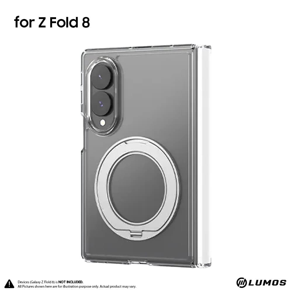 Araree Duple 360M Stand Magnetic Case for Samsung Galaxy Z Fold 8 Transparent Full Cover with Rotatable Kickstand – Clear