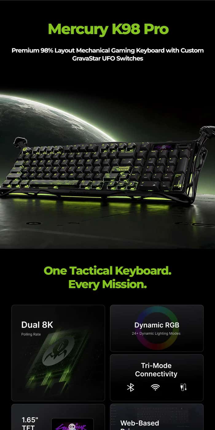 THE ULTIMATE GAMING COMBO IS HERE — GET THE GRAVASTAR K98 PRO AND ADD RM199 ONLY FOR A TTRACING SWIFT X 2020 GAMING CHAIR!
