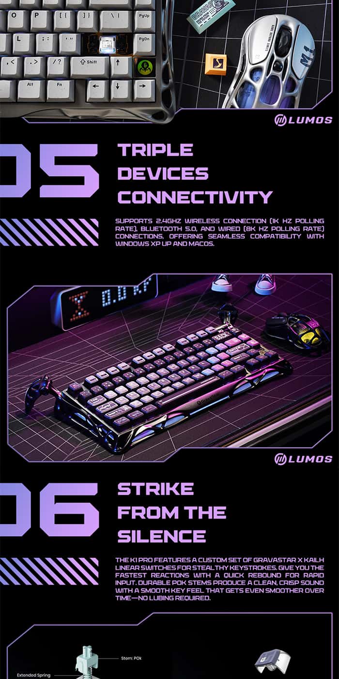 GRAVASTAR MERCURY K1 PRO RGB Keyboard
