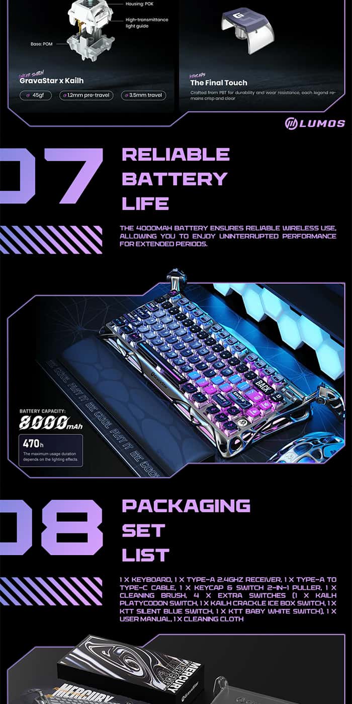 GRAVASTAR MERCURY K1 PRO RGB Keyboard