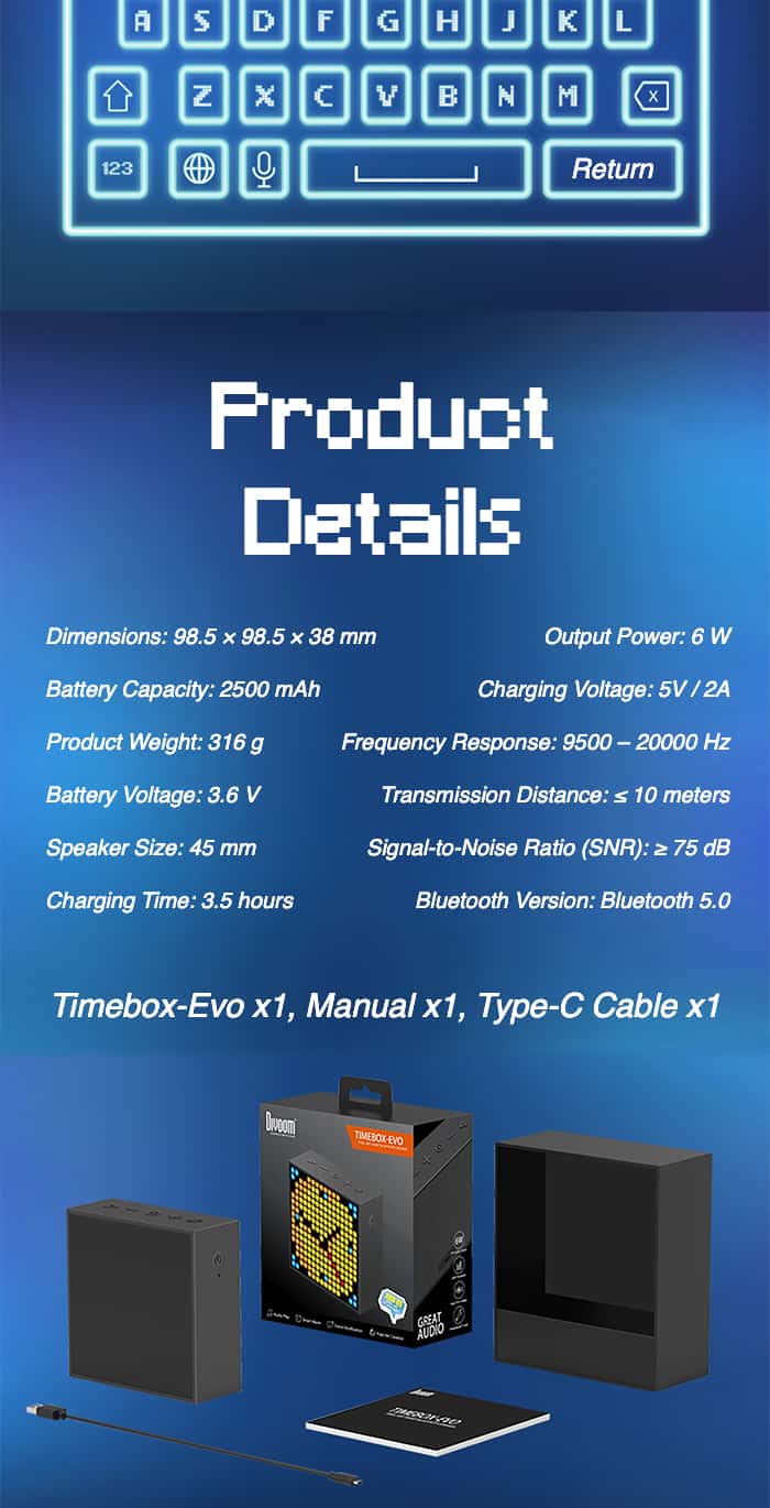 DIVOOM TIMEBOX EVO Pixel Art Speaker